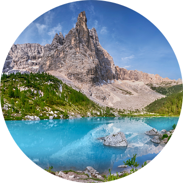 Sorapis meer / bergmeer panorama in de Alpen van Voss Fine Art Fotografie