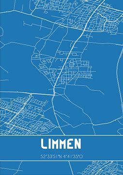 Blauwdruk | Landkaart | Limmen (Noord-Holland) van MijnStadsPoster