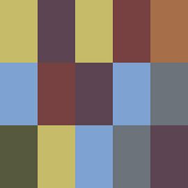 Abstract geometric pattern in retro colors by Dina Dankers