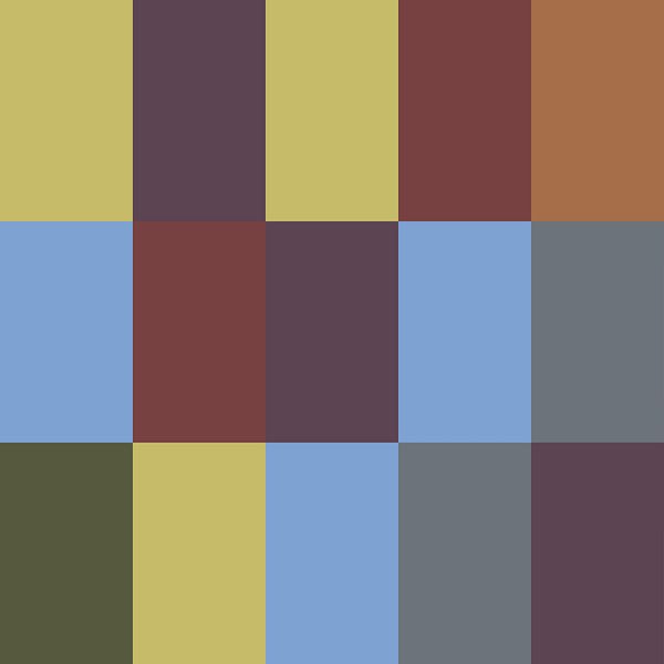 Abstraktes geometrisches Muster in Retro-Farben von Dina Dankers