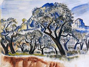Südfranzösische Landschaft mit Bäumen, Paul Kleinschmidt,  1929