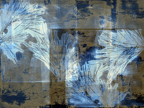 Midnight Leaves. Botanische kunst in blauw II