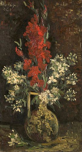 Vaas met rode en witte bloemen, Vincent van Gogh