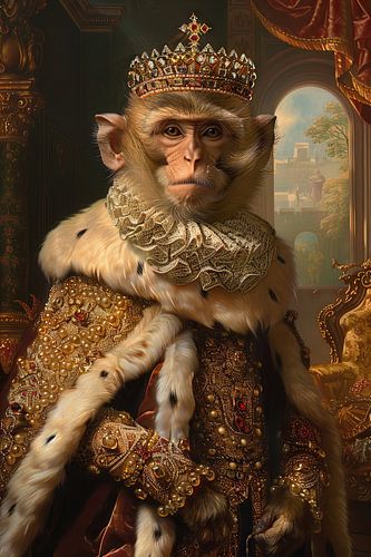 Königlicher Affe - Tierportrait im Barockstil