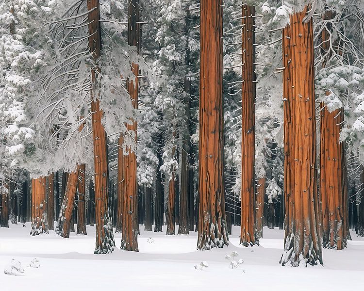 A veil of snow between the trees by fernlichtsicht