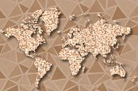 The world map in terra colours in mosaic by Arjen Roos thumbnail