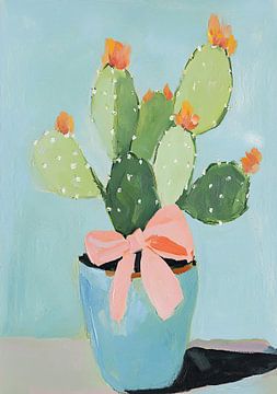 Cactus bow construction preppy dopamine decoration by Niklas Maximilian