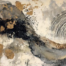 Abstract Painting - Beige Gold Mysterious and Modern by Joriali Abstract