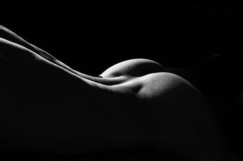 Naakt bodyscape in zwart wit