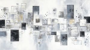 Cremefarben, Grau, Rechtecke, Gold