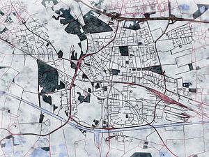 Karte von Peine im stil 'White winter'