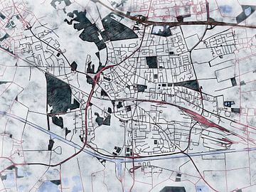 Kaart van Peine in de stijl 'White Winter' van Maporia