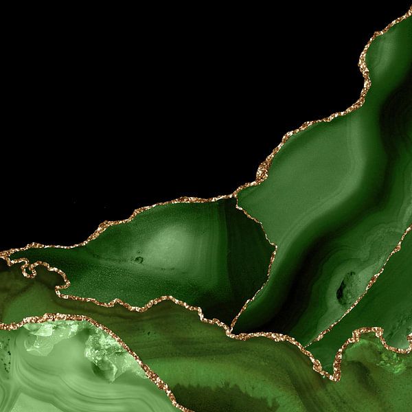 Green &amp; Gold Agate Texture 03 von Aloke Design