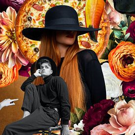 Collage in goudgele herfstkleuren van Lida Bruinen