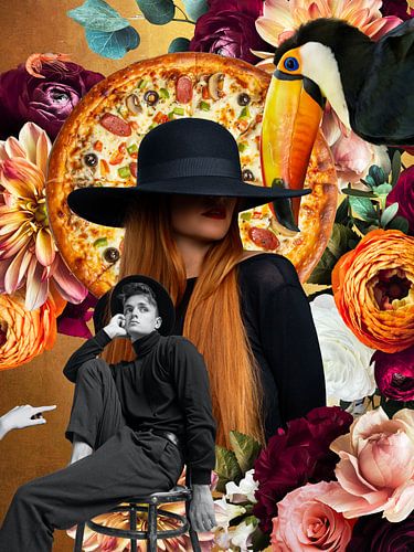 Collage in golden autumn colors