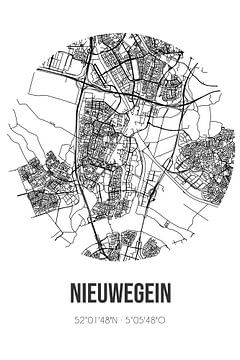 Nieuwegein (Utrecht) | Karte | Schwarz und Weiß von Rezona