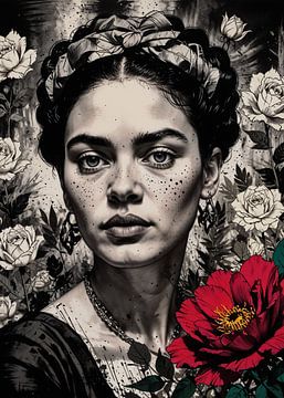 Abstract zwart-wit Frida van Inspire Art