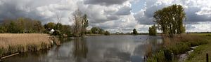 eine idyllische Polderlandschaft mit Cumuluswolken