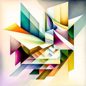 Abstrakte geometrische Formen in Pastellfarben, Verlaufsebenen