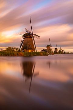 Mühlen Kinderdijk bei Sonnenuntergang von Tux Photography