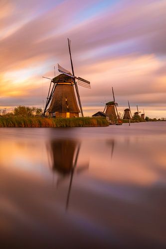 Molens Kinderdijk tijdens zonsondergang van Tux Photography