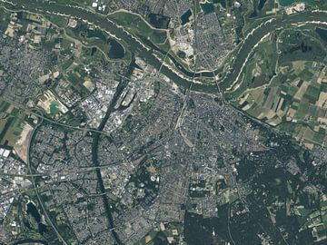 Luchtfoto van Nijmegen van Maps Are Art