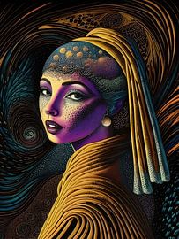 La fille à la boucle d'oreille en perle, version psychédélique