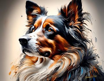 Hondenkunst - Boheemse herdershond 2 van Johanna's Art