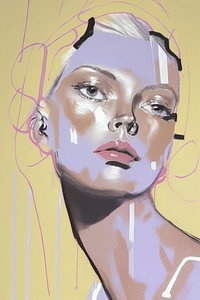 Illustration "lila mit gelb"