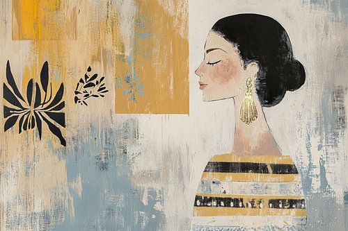 Femme avec boucle d'oreille