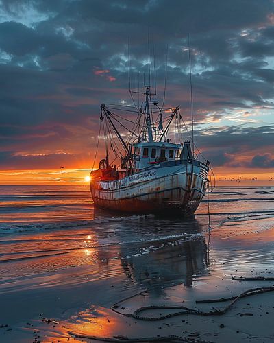 Crystal clear water, mysterious boat
