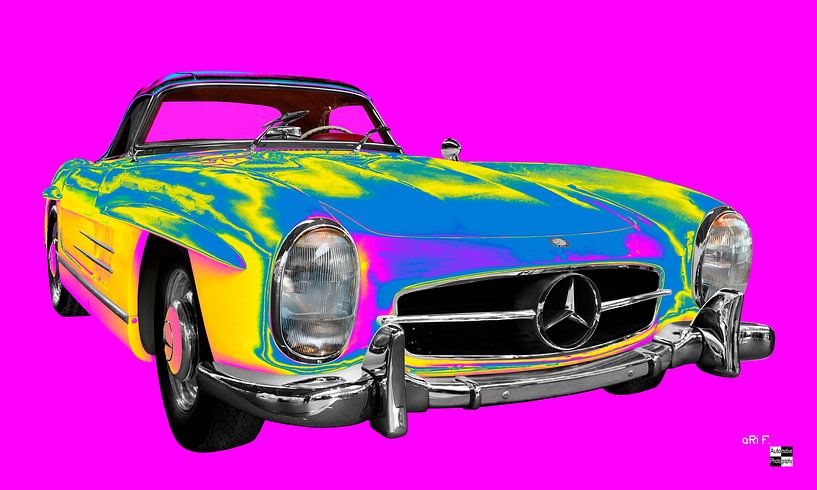 Mercedes Benz 300 SL Roadster (W 198 II) Pop Art by aRi F. Huber