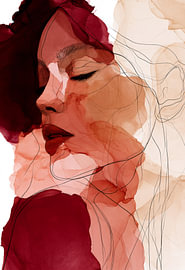 Abstract: Portrait of a Woman in Red and Terracotta by SPEQ ART