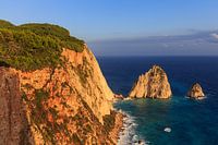Sea view with a rock formation on the island of Zakynthos in Greece