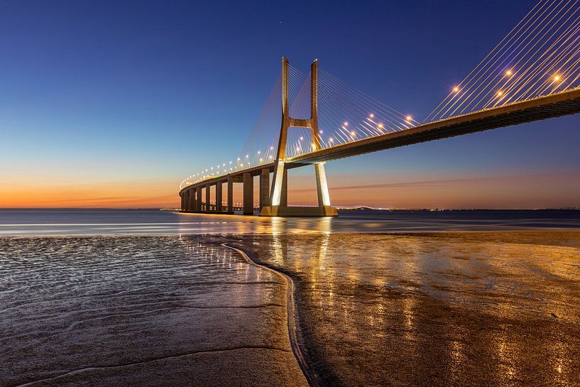 Vasco da Gama Bridge in Lisbon at the blue hour by Tilo Grellmann