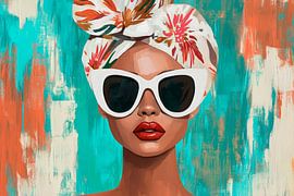 Modern beauty with sunglasses and scarf by Poster Art Shop