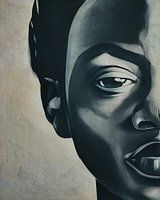 African woman in black and white