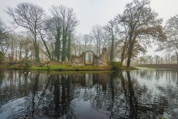 Ruined Toutenburgh Stadspark Old Ruitenborgh Vollenhove in the mist by R Smallenbroek