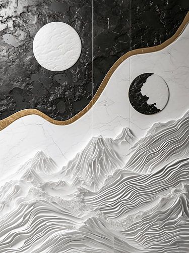 MInimal zwart witte bergen