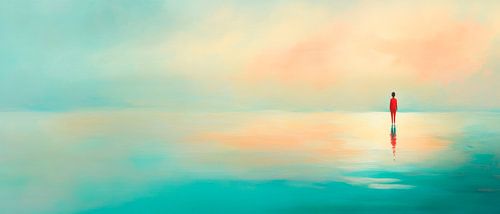 Einsam am ruhigen Horizont