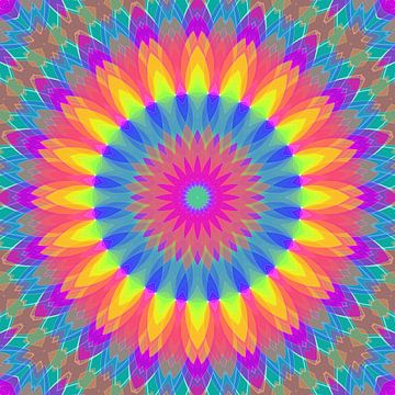 Mandala Rainbows 4 van Marion Tenbergen