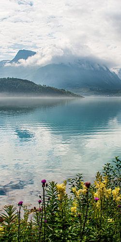 Reflection of mountains and clouds (part 2 of triptych)