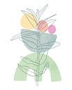 Minimalistisch design met een bladplant in pastelkleuren van Tanja Udelhofen thumbnail