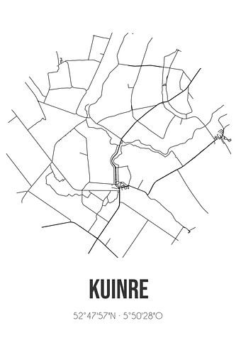 Kuinre (Overijssel) | Karte | Schwarz und Weiß