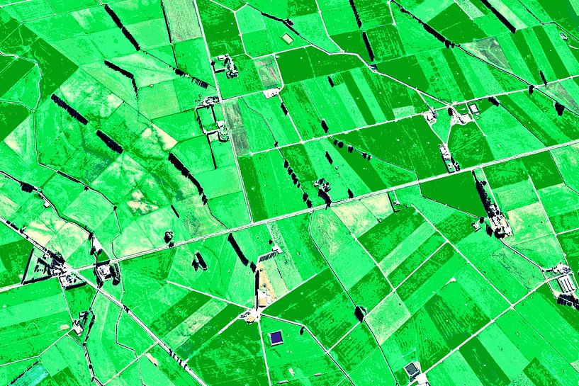 Grüne Felder aus der Vogelperspektive mixed media von Werner Lehmann