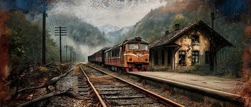 verlaten treinstation van Nick Wendt