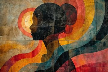 Modern Portret | Kleurrijke Silhouetten van Kunst Kriebels