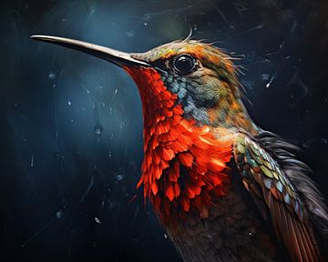 Close-up Hummingbird Splendour by ARTEO Paintings