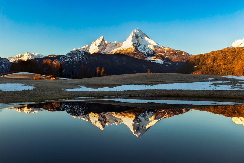 Watzmann weerspiegeling in de winter van Dieter Meyrl