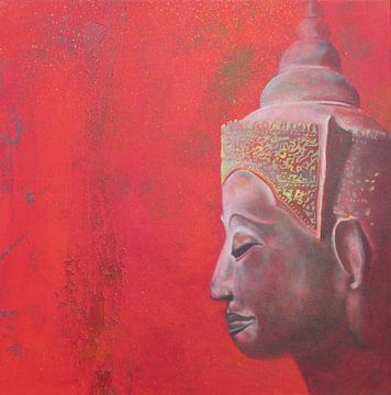 Roter Buddha von Helma van der Zwan